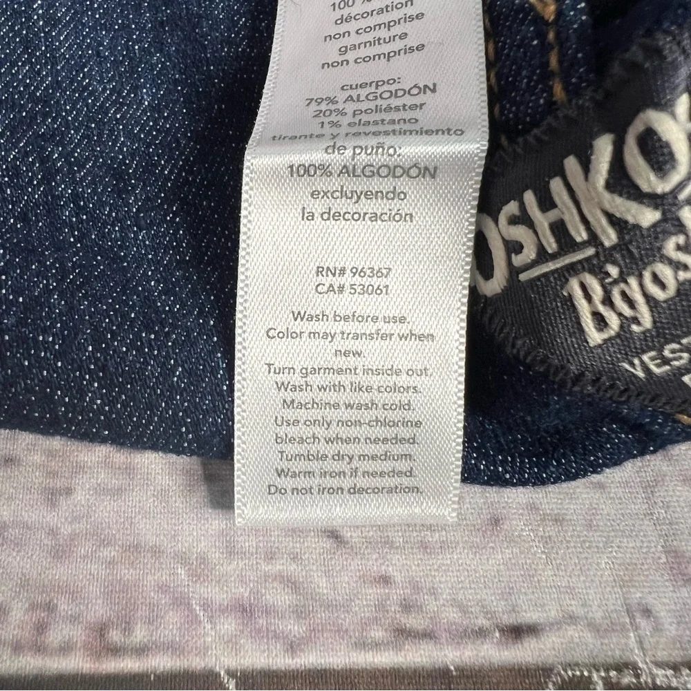 Oshkosh B'gosh Toddler 4T Buffalo Plaid Overalls‎ Denim Cotton Blend